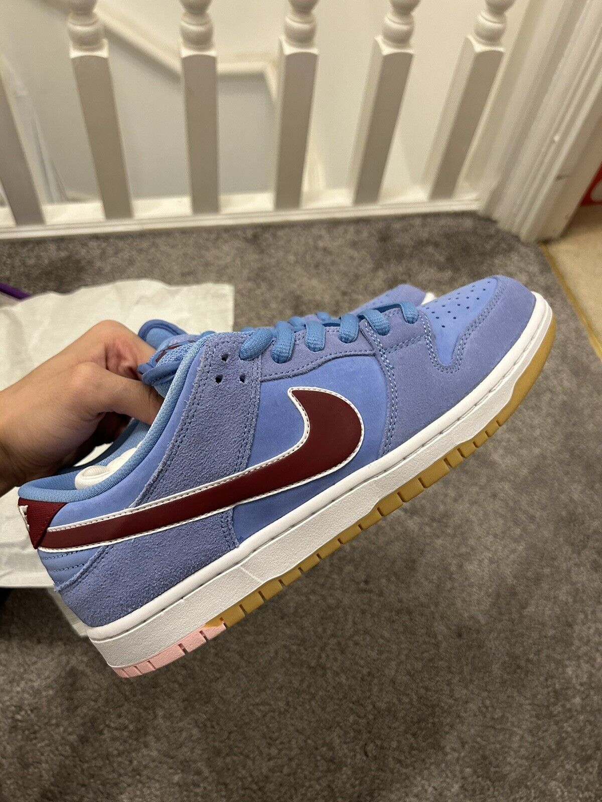 Nike SB Dunk Low Valour Blue Team Maroon photo review