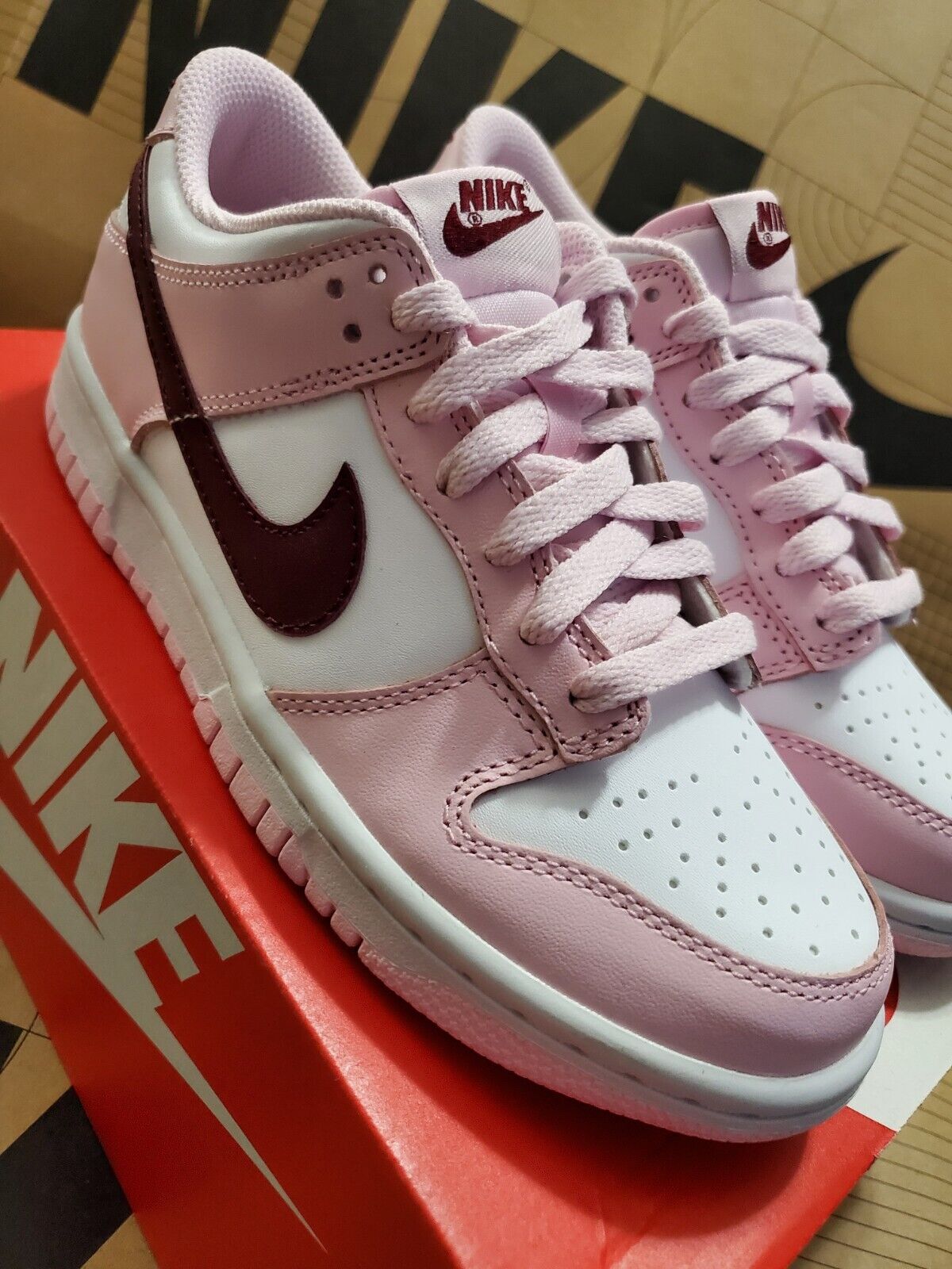 Nike Dunk Low GS Valentines Day White Pink photo review